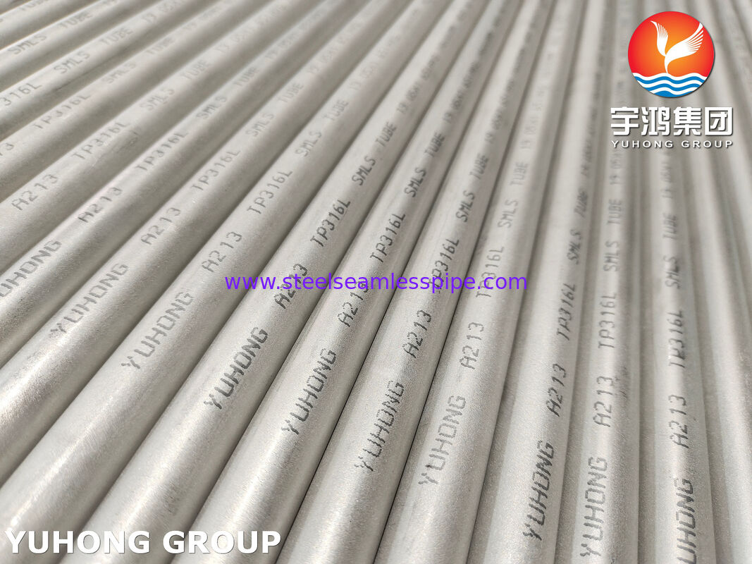 Tube sans couture C≤0.035% d'ASME SA213 TP316L aucun PWHT après soudure anticorrosion intergranulaire pour l'échangeur de chaleur