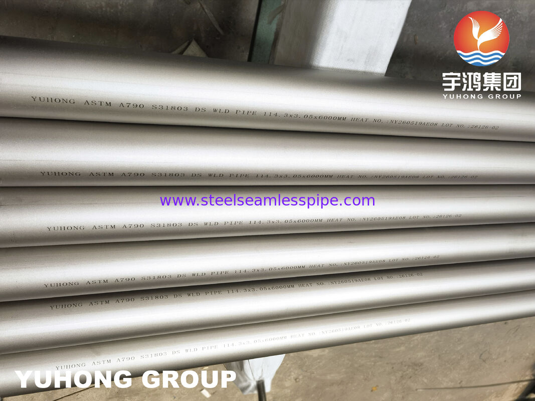 ASTM A790 UNS S31803 Tubes soudés duplex en acier inoxydable pour le service industriel corrosif
