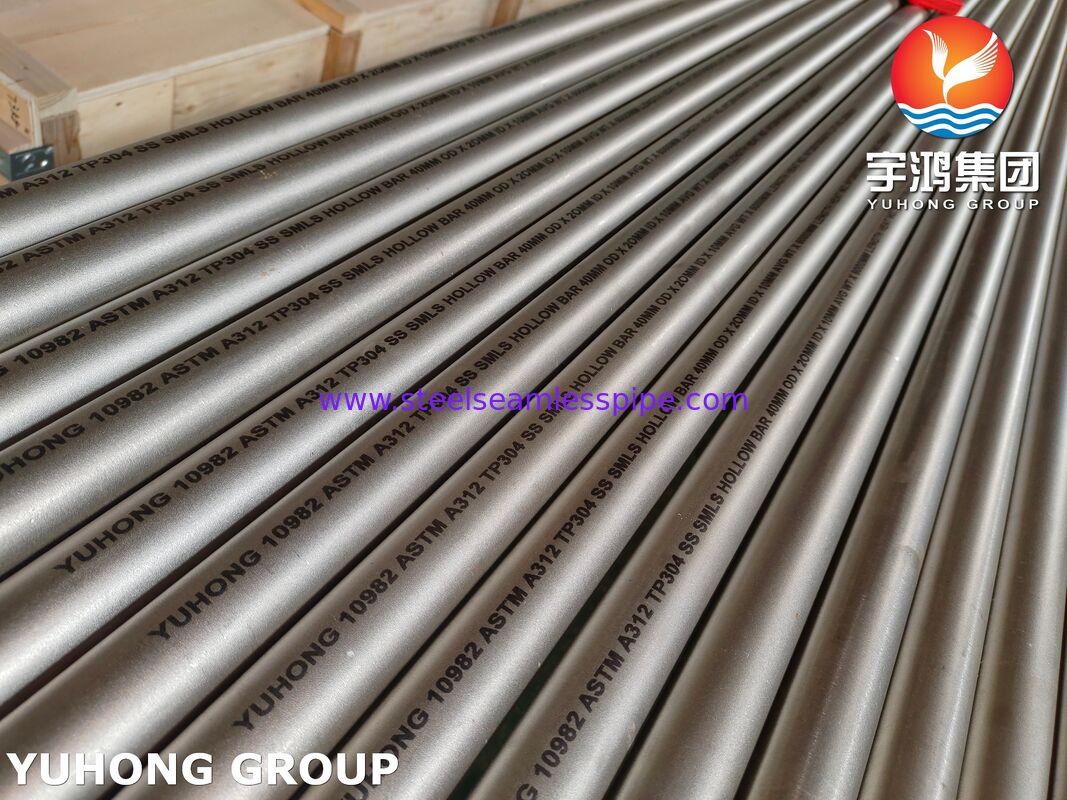 ASTM A312 TP304 / UNS S30400 Barre creuse en acier inoxydable sans soudure pour l'industrie chimique