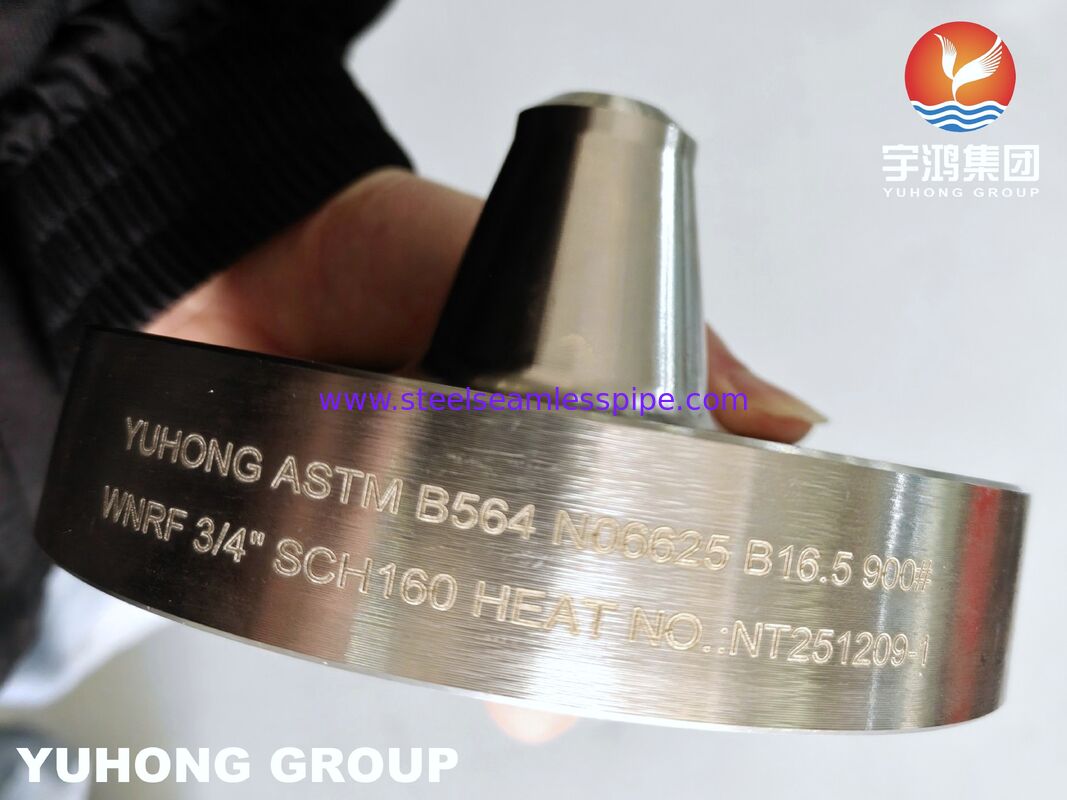 Bride à collet soudé à face surélevée en alliage de nickel Inconel 625 ASTM B564 résistant à la corrosion