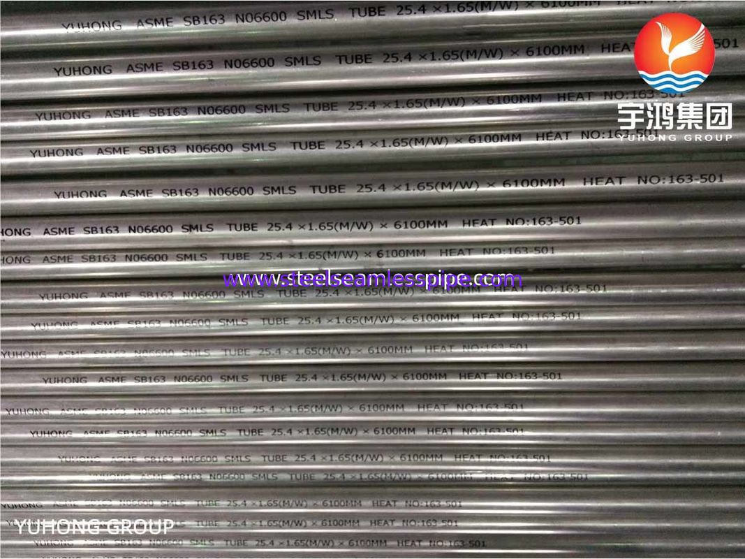 Tubes en alliage de nickel Inconel 600 Tubes sans couture pour échangeur de chaleur SB163 UNS N06600