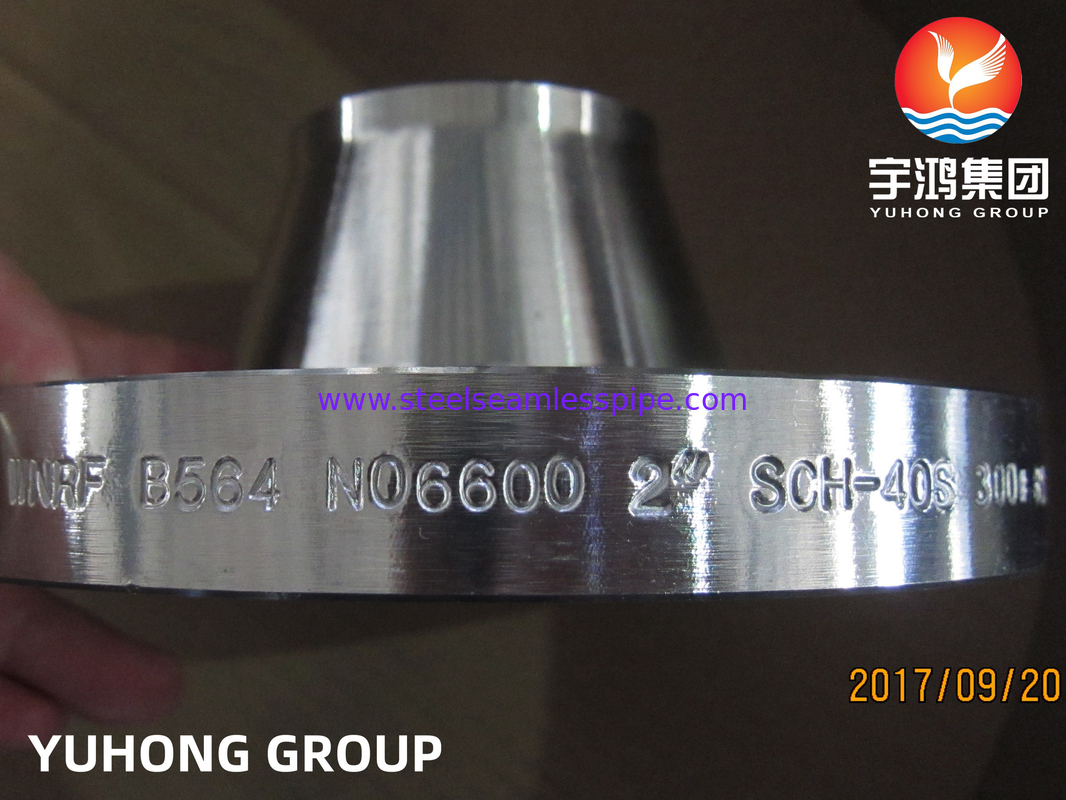 ASTM B564 Inconel 600 / UNS N06600 Flange de cou de soudage forgée en acier allié au nickel