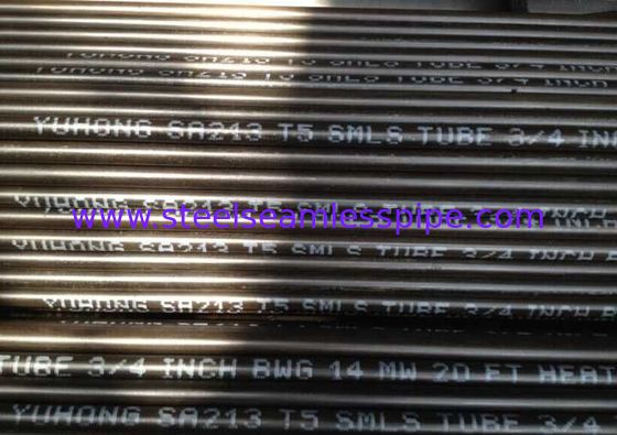 BWG sans couture 20FT du tube 1" 12 d'acier allié d'ASTM A213/ASME SA213 T5, chaudière et application d'échangeur de chaleur