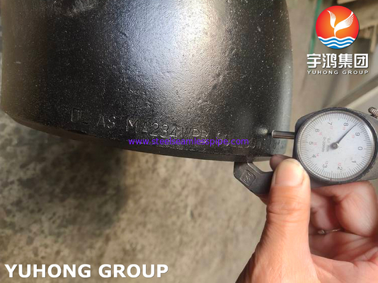 Acier au carbone d'ASTM A234 WPB long raccord peint par noir de coude de rayon de 90 degrés