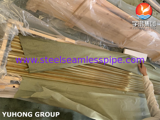 Tube en bronze TU B111 C44300 19.05MM*2.11MM*7315MM, O61, échangeur de chaleur d'alliage de cuivre de tube de l'eau de tube en laiton d'Amirauté d'ET/HT