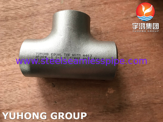 ASTM A403 WP304L-S Tee Butt Weld Tee B16.9 For Oil Gas