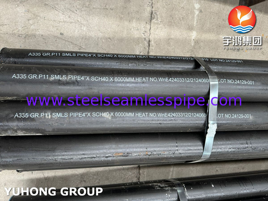 Pipe sans soudure en alliage d'acier de la catégorie P11 ASTM A335 destinée à la section rayonnante du chauffeur