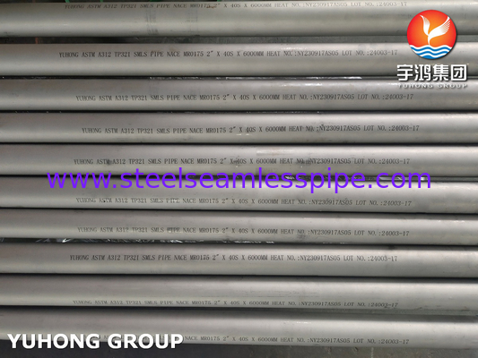 ASTM A312 TP321 Pipe sans soudure en acier inoxydable décapée et recuit pour l'industrie pétrolière et gazière et l'industrie chimique
