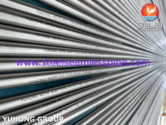 ASTM A249 TP316L Tubes en acier inoxydable soudés brillant recuit pour tour de refroidissement à l'eau