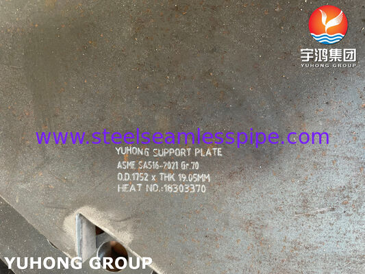 Plaque de support en acier au carbone ASME SA516 GR 70 pour échangeur de chaleur