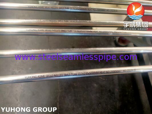 ASME SB163 UNS N02201 Tubes en alliage de nickel sans soudure pour échangeurs de chaleur et condensateurs
