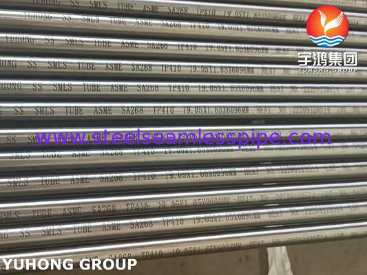 ASME SA268 TP410 / 1.4006 / X12Cr13 Tubes sans soudure en acier inoxydable pour la production d'électricité