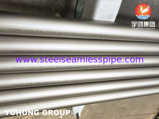 ASTM A790 UNS S31803 Tubes soudés duplex en acier inoxydable pour le service industriel corrosif