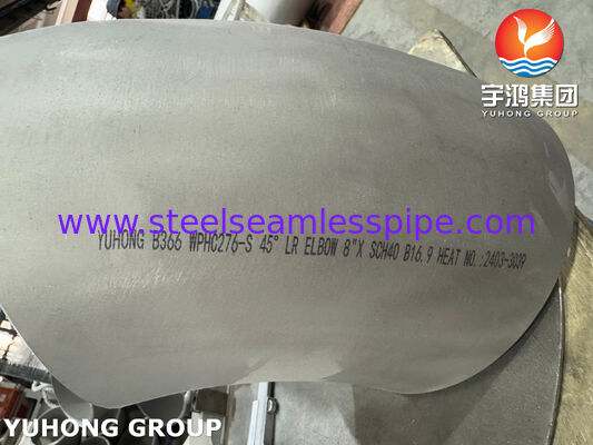 ASTM B366 UNS N10276 / WPHC276 Pipe fitting Hastelloy C276 45 degrés LR Coude