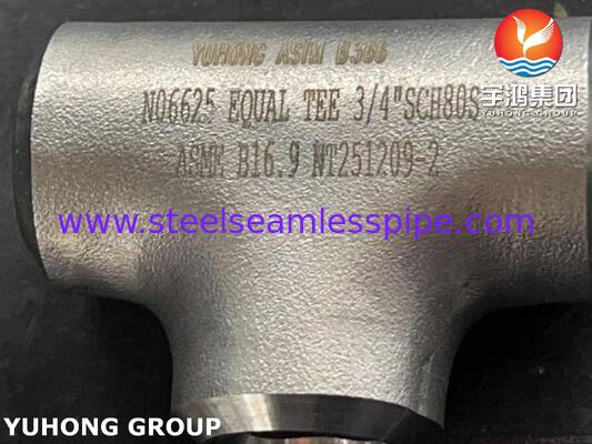 ASTM B366 WPNCMC Raccords UNS N06625 / Inconel 625 Alliage de nickel Té Raccords ASME B16.5