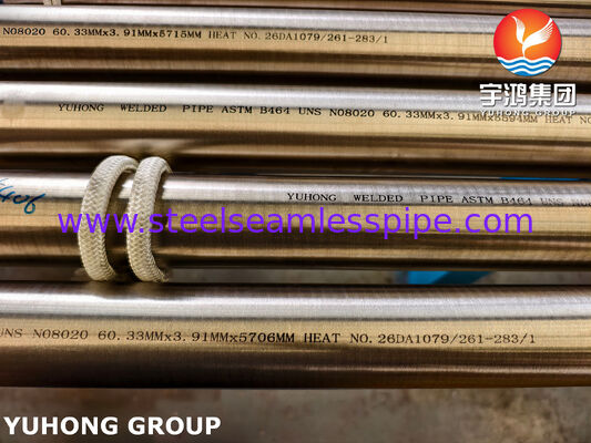 ASTM B464 UNS N08020 CARPENTER 20 ALLIAGE DE NICKEL TUYAU SOUDÉ NS143
