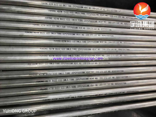 Tube sans couture 25*2*6000mm d'acier d'ASTM B622 C22 UNS N06022 Hastelloy