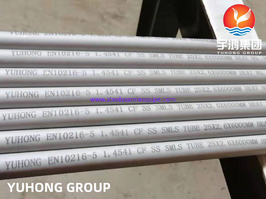 Étiquette EN10216-5 1.4541 / TP321 / TP321H / 12X18H10T Tubes sans soudure en acier inoxydable