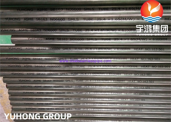 Tubes d'échangeur de chaleur ASME SB163 / SB167 UNS N06600 N06601 Tubes sans soudure en alliage de nickel