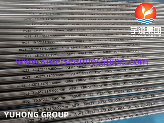 ASME SB622 Hastelloy C22, UNS N06022, 2.4602 Tube sans soudure en alliage de nickel pour appareils de chauffage