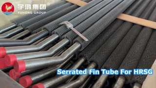 ASTM A213 T91, tube sans couture en acier allié T22 avec tube à ailettes dentelée CS, application HRSG